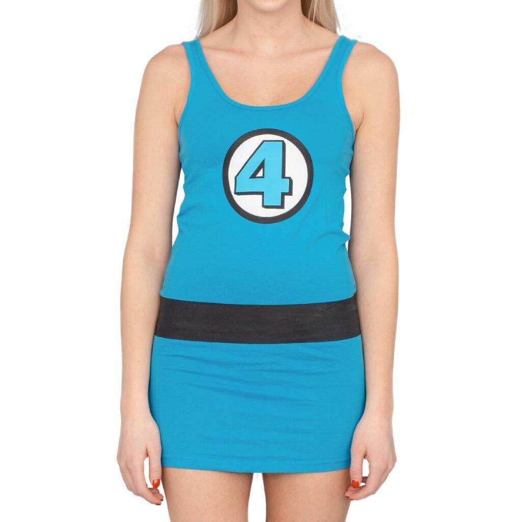Fantastic Four 4 Invisible Woman Costume Tunic Tank Dress - S
