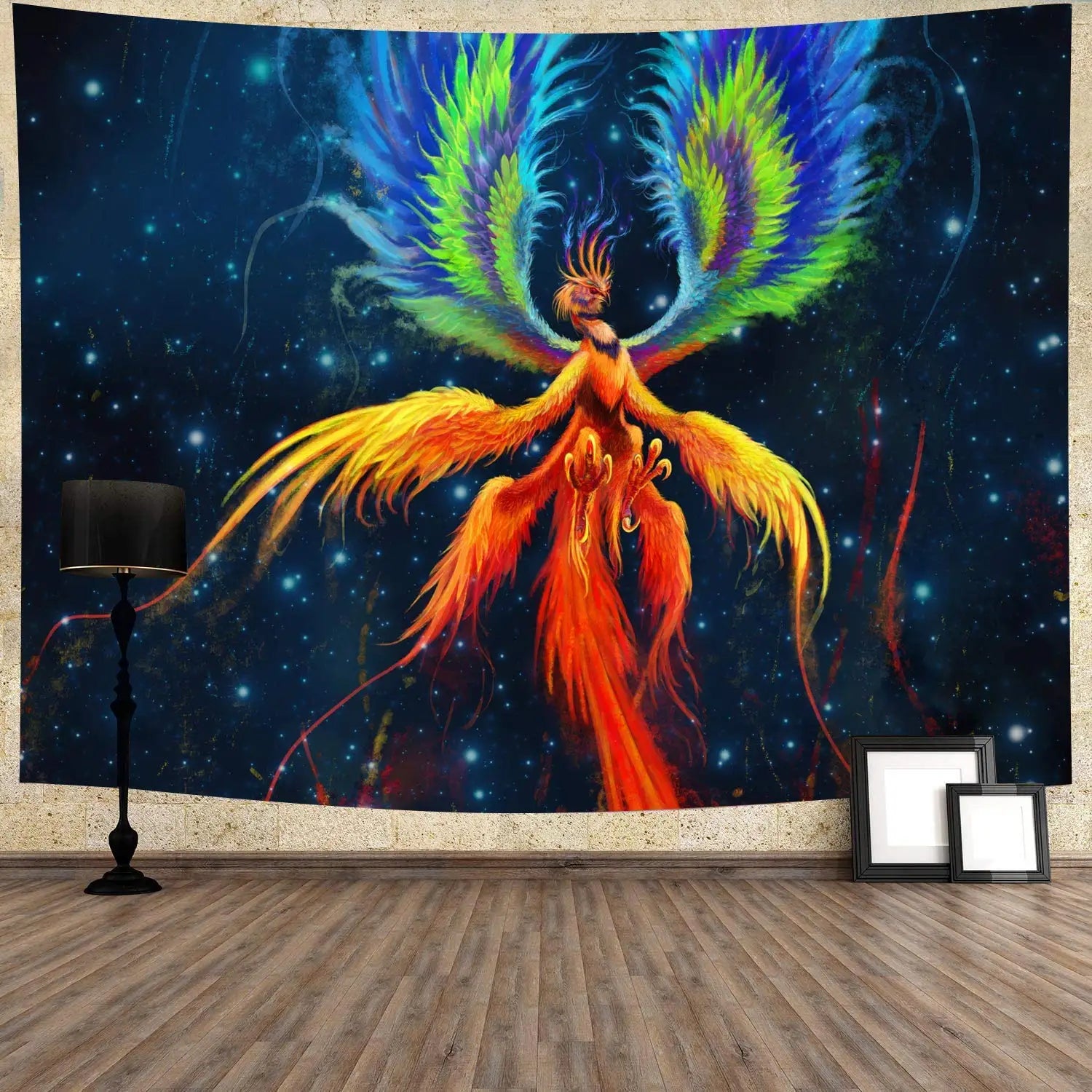 Fantasy Phoenix Bird Tapestry Red Anime Animal Hippie Tapestry Aesthetic Cool Tapestry Wall Hanging for Bedroom Dorm Home Decor