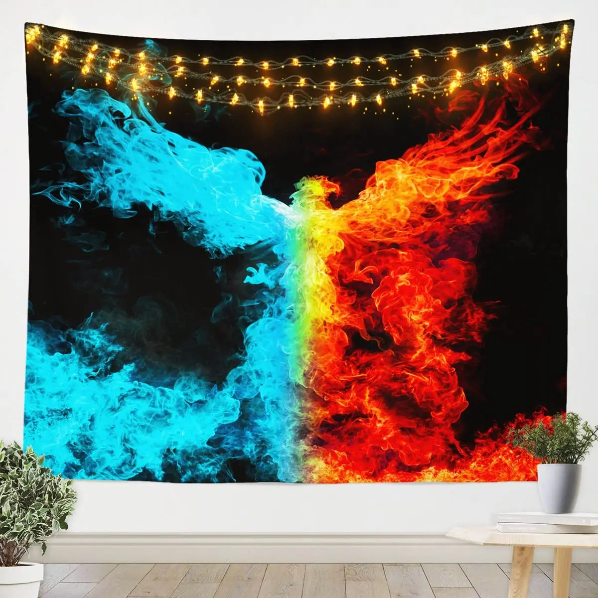 Fantasy Phoenix Bird Tapestry Red Anime Animal Hippie Tapestry Aesthetic Cool Tapestry Wall Hanging for Bedroom Dorm Home Decor