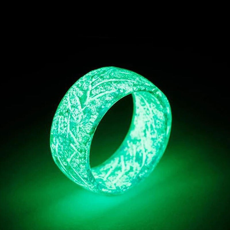 Fashion Luminous Crack Rings Unisex Trendy Temperament Joker Cool Pattern Luminous Resin Rings Personalized Geometry Accessories