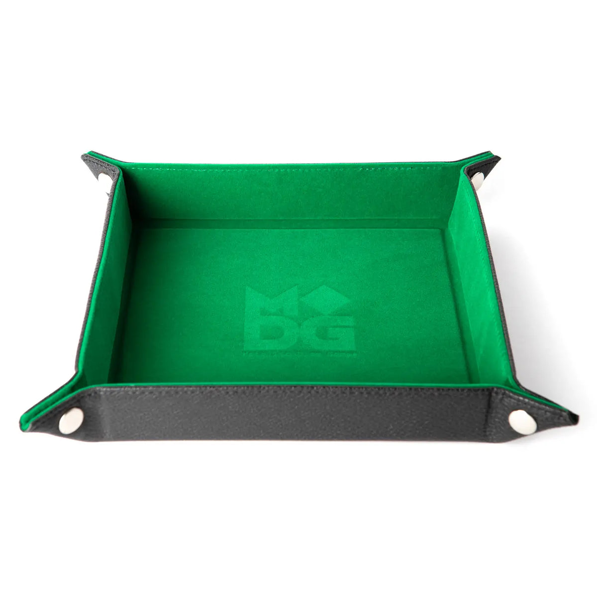 Metallic Dice Games Velvet Folding Dice Tray with Leather Backing 10" x 10"