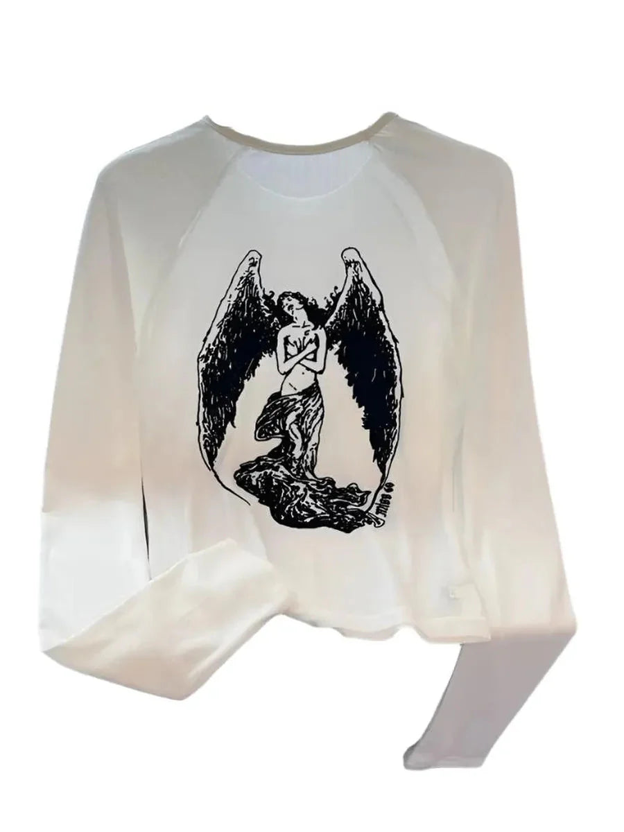 'Angles' Dark Mesh See-Through Prints Shirts