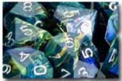Festive Polyhedral Green/Silver 7-Die Set - Role-Players