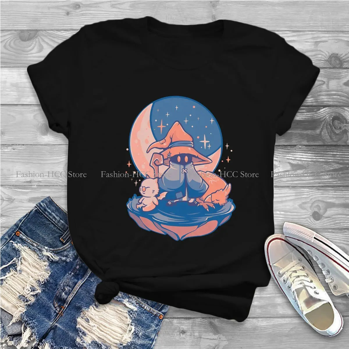 Ffixv Nightfall Black Mage X Moogle King O Neck TShirt Final Fantasy Basic T Shirt Women Tops New Design