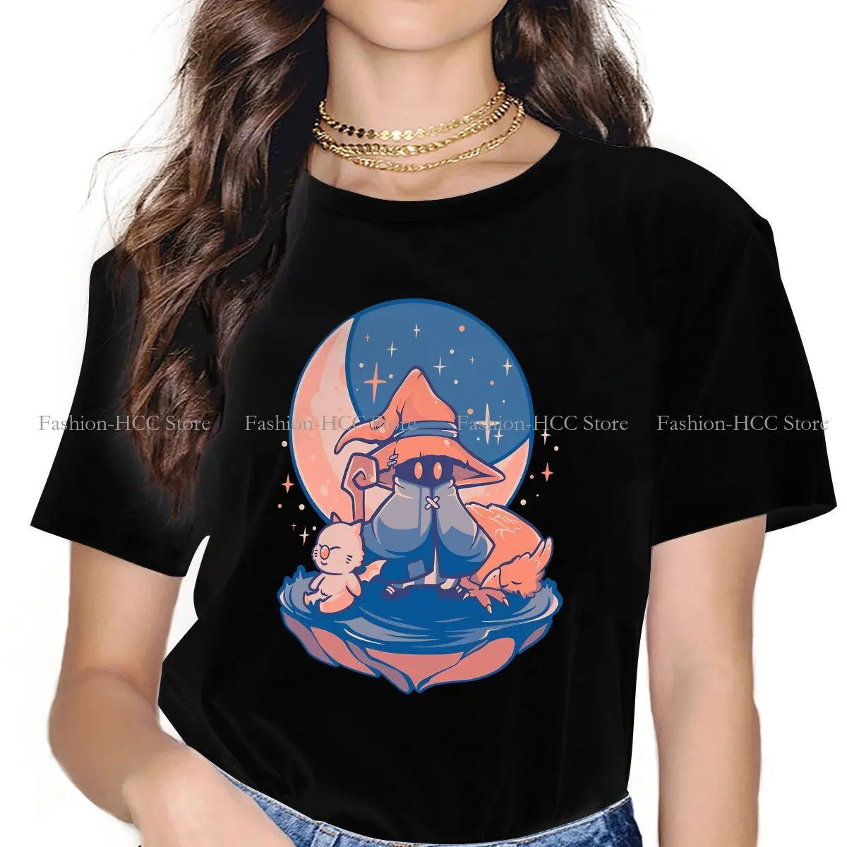 Ffixv Nightfall Black Mage X Moogle King O Neck TShirt Final Fantasy Basic T Shirt Women Tops New Design