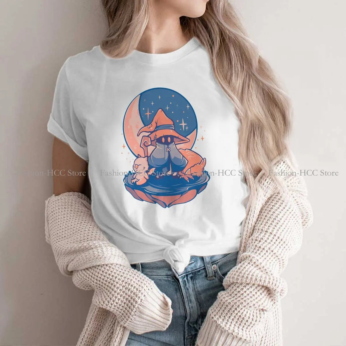 Ffixv Nightfall Black Mage X Moogle King O Neck TShirt Final Fantasy Basic T Shirt Women Tops New Design