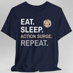 Fighter Class T-Shirt – 'Eat, Sleep, Action Surge, Repeat'