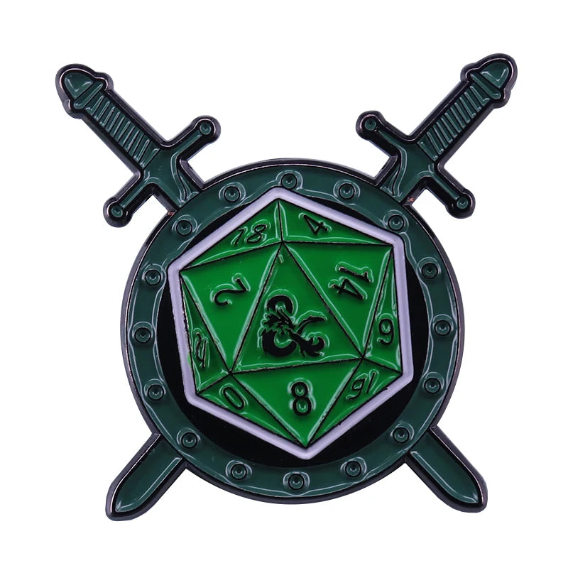 Fighter D&D badge tabletop RPG D20 pin Dungeon Master gift geeks decor