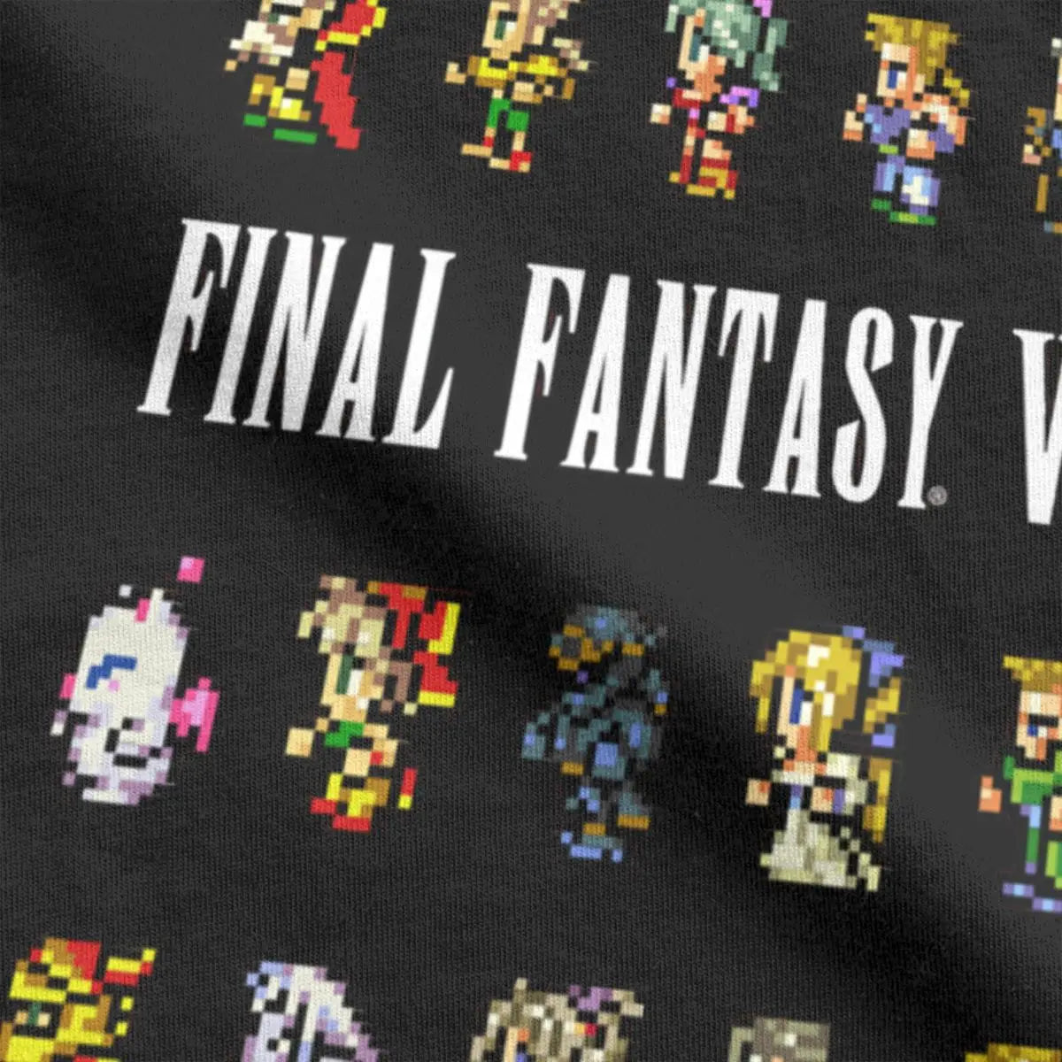 Final Fantasy 6 VI Sprites Men's  Cotton t-shirts Neck Short Sleeve