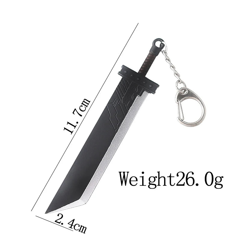 Final Fantasy 7 Cloud Buster Sword Keychain Cloud Strife's Weapon Metal Pendant Key Chain for Men Jewelry