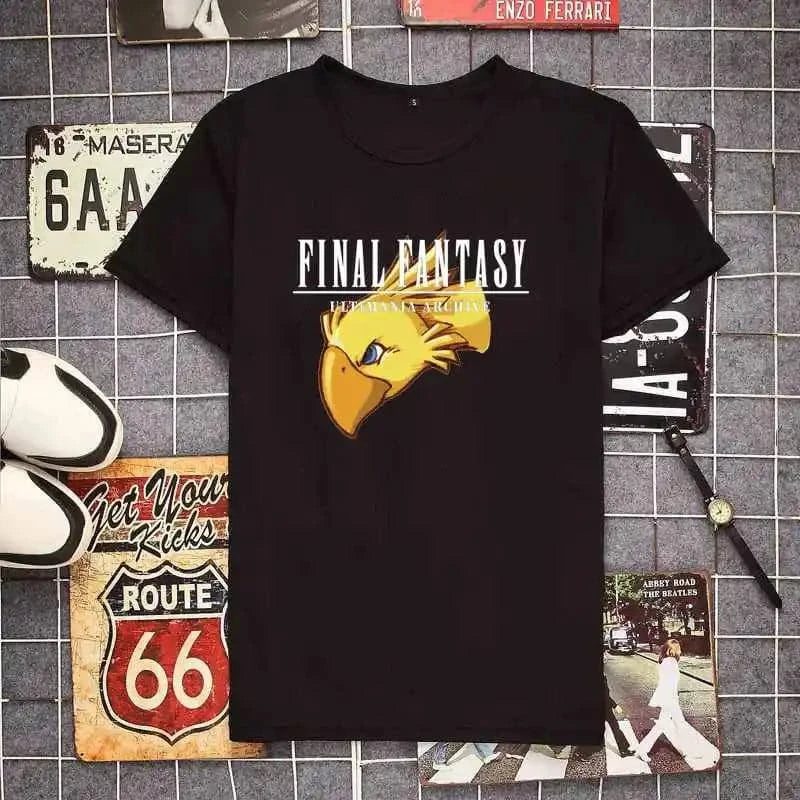 Final Fantasy Chocobo Graphic Tshirts Men Cloud VII FF7 Video Game Strife Shinra Soldier Streetwear T Shirt