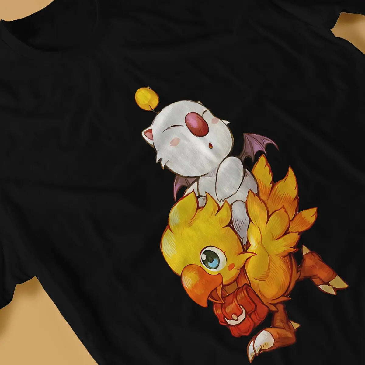 Final Fantasy Chocobo Moogle Tshirt Graphic Men Tops  Fashion Summer Polyester Streetwear Harajuku T Shirt