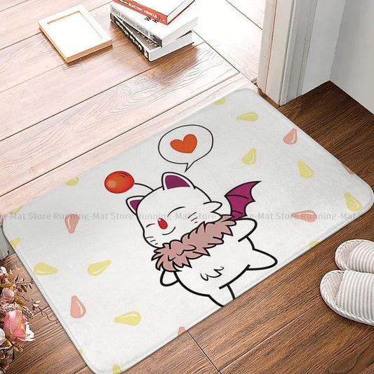 Final Fantasy Game Non-slip Doormat Moogle And The Kupo Seeds Living Room Bedroom Mat Outdoor Carpet Flannel Pattern Decor