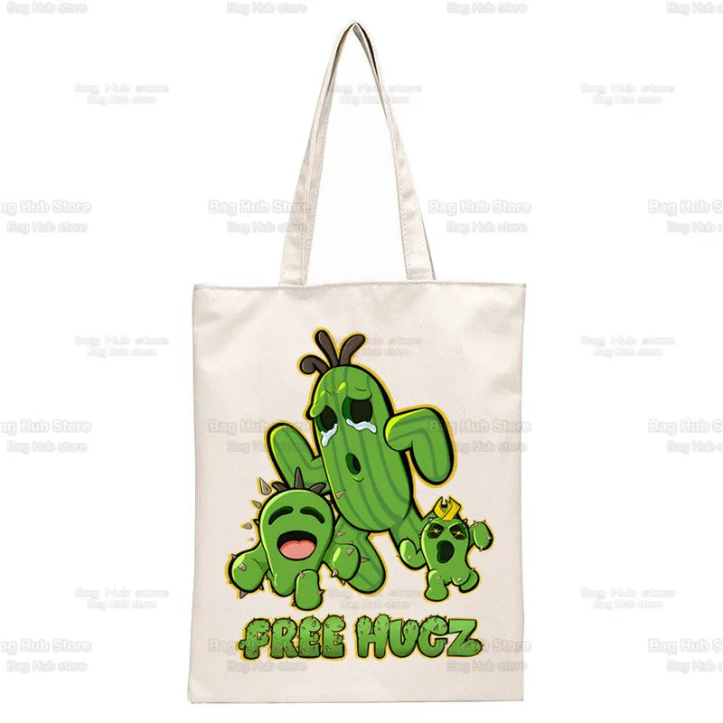 Final Fantasy Game Shopper Bags Shopping Tote Bag Cloud Strife Buster Cactus Shoulder Bag Canvas Large College Handbag