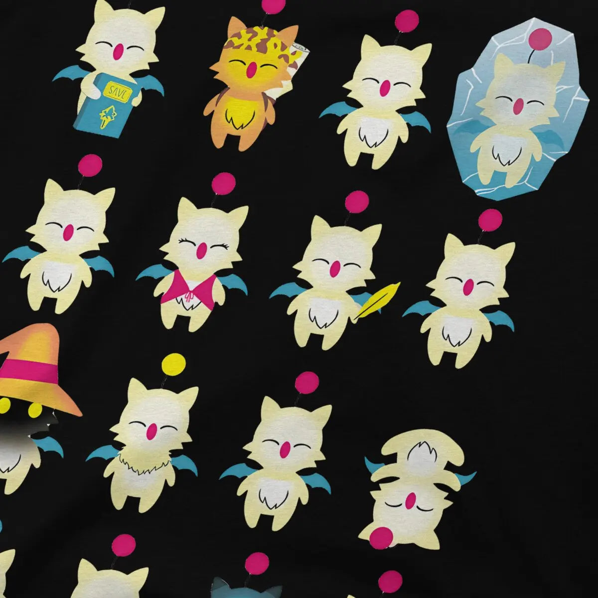 Final Fantasy Moogle Medley Tshirt Graphic Men Tops Vintage Punk Summer Polyester Clothes Harajuku T Shirt