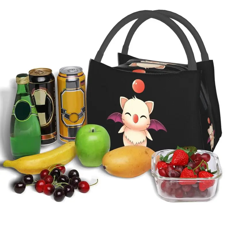 Final Fantasy Moogle Portable Lunch Box Women Thermal Cooler Food Insulated Lunch Bag Hospital Office Pinic Container