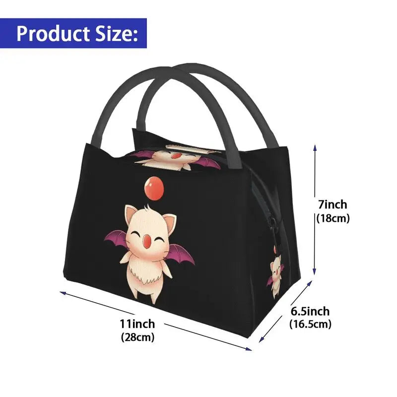 Final Fantasy Moogle Portable Lunch Box Women Thermal Cooler Food Insulated Lunch Bag Hospital Office Pinic Container