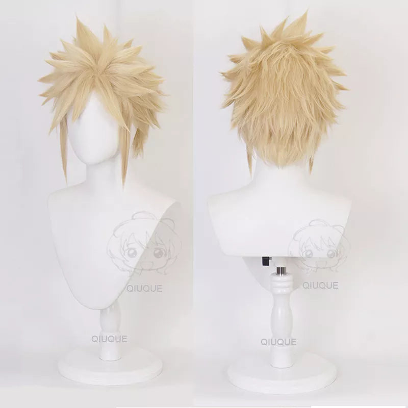 Final Fantasy VII FF7 Cloud Blonde Cosplay Wig