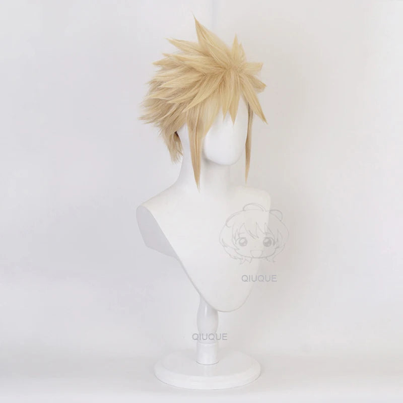 Final Fantasy VII FF7 Cloud Blonde Cosplay Wig