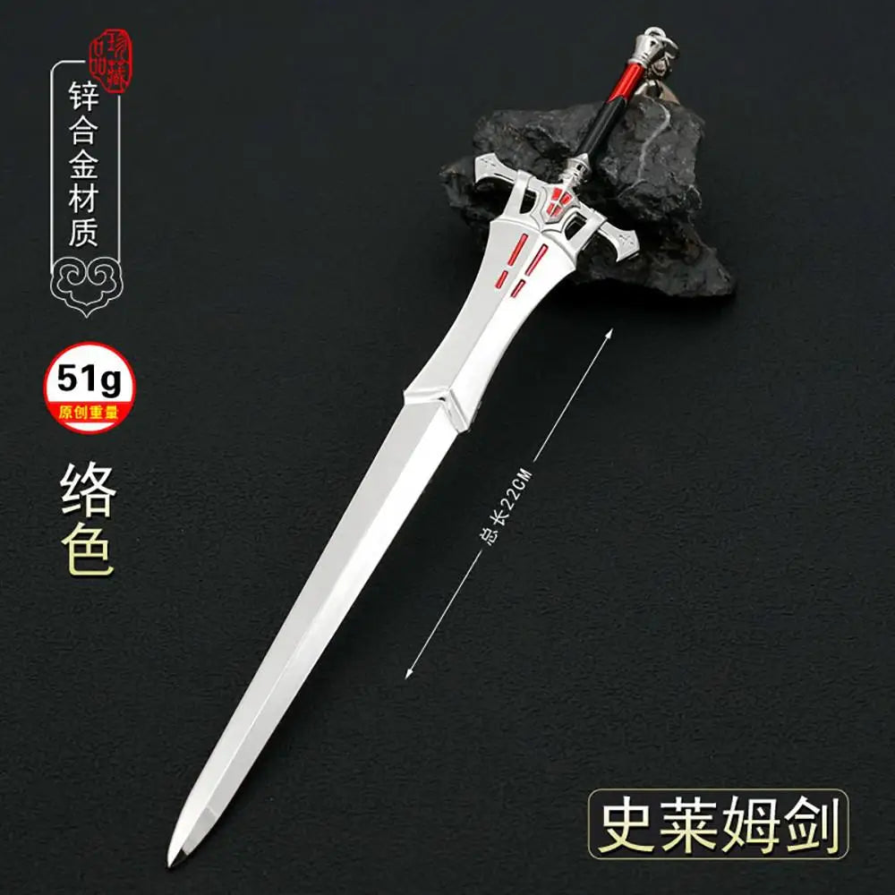 Final Fantasy Weapon Cloud Strife Buster Sword Keychain 22cm Metal Anime Game Samurai Uncut Blade Weapon Model Gifts Toy for Boy