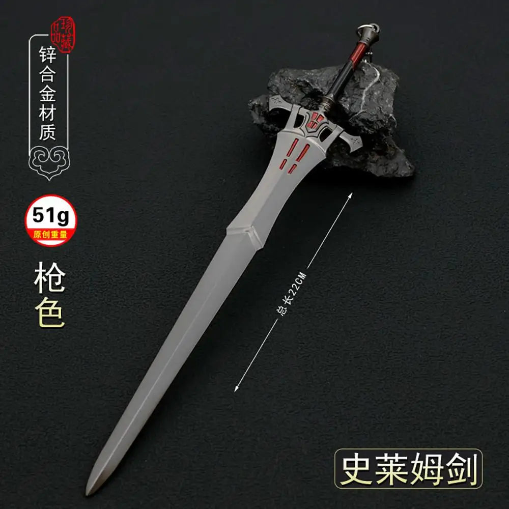 Final Fantasy Weapon Cloud Strife Buster Sword Keychain 22cm Metal Anime Game Samurai Uncut Blade Weapon Model Gifts Toy for Boy