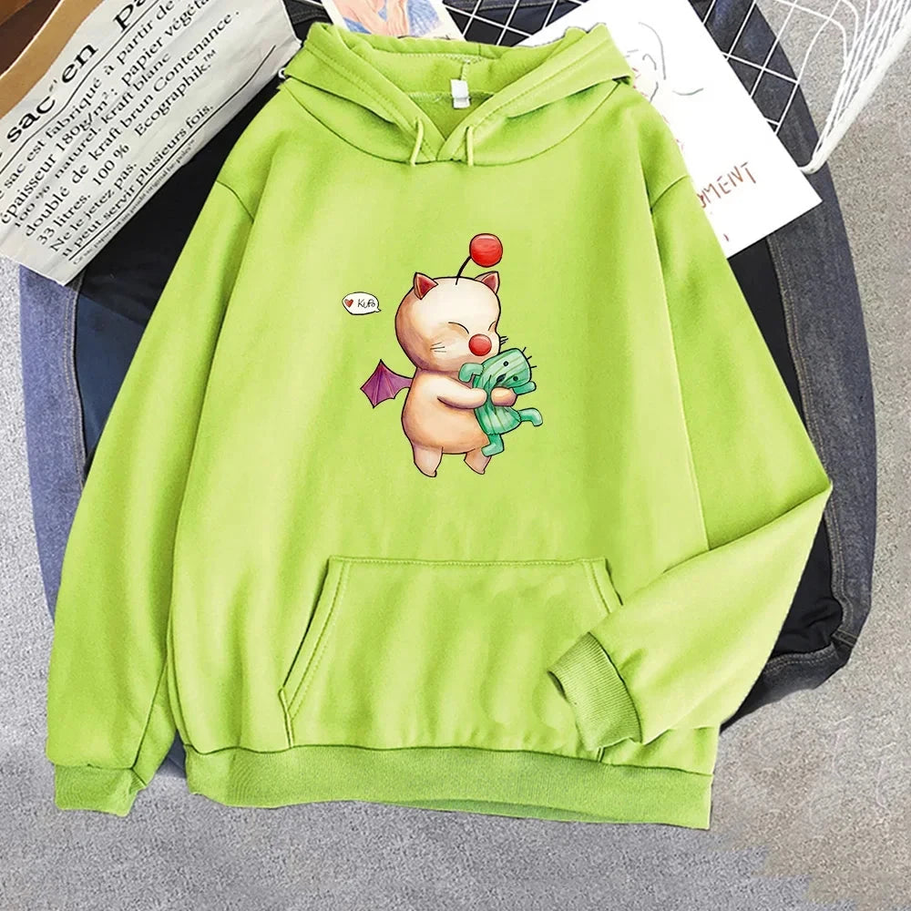 Final Fantasy XIV Moogles Game Sweatshirts Men Harajuku Anime Clothes Fashion Streetwear Hoodies Autumn Casual Long Sleeve Tops