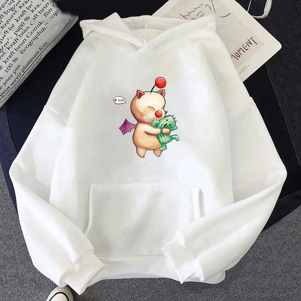 Final Fantasy XIV Moogles Game Sweatshirts Men Harajuku Anime Clothes Fashion Streetwear Hoodies Autumn Casual Long Sleeve Tops