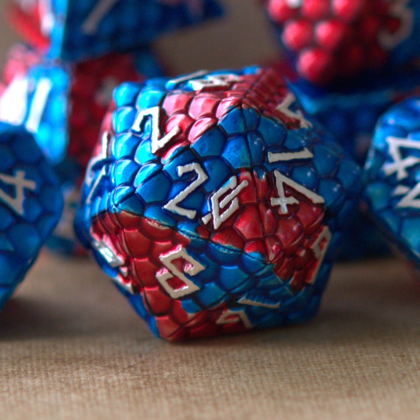 Fire and Ice Dragon's Egg Metal Dice Set