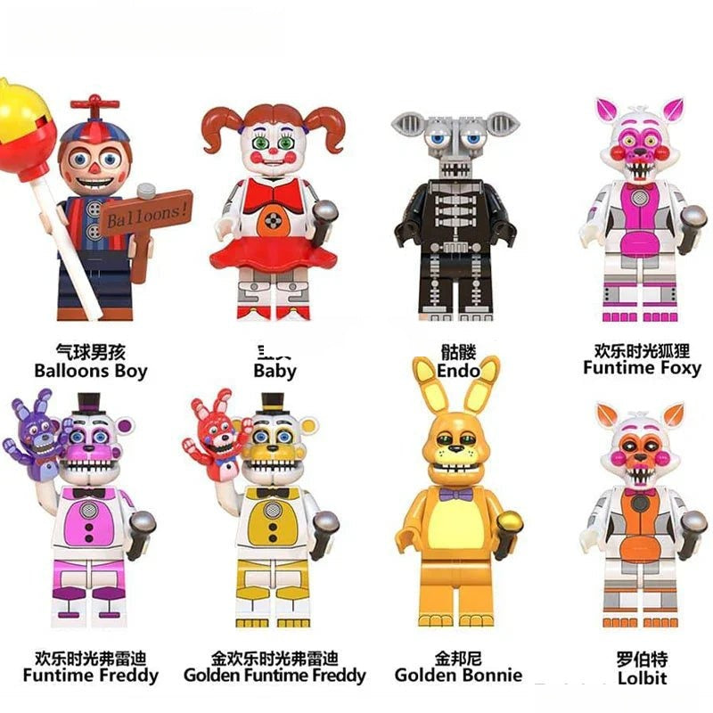 Five Nights At Freddys set of 8 Lego Minifigures custom toys Set2