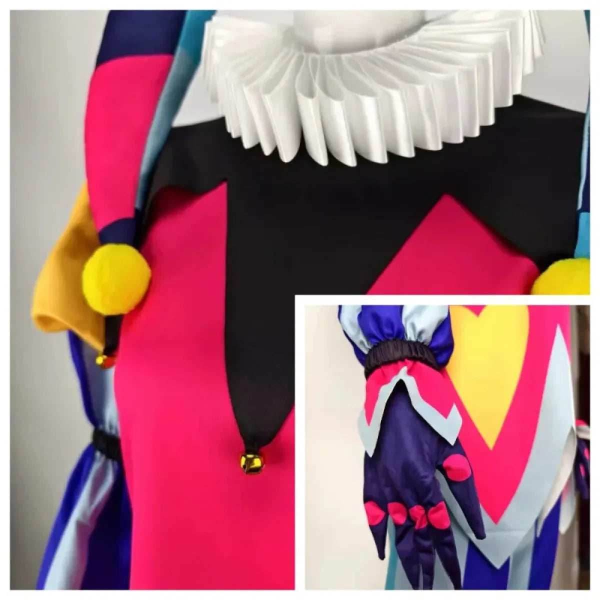 Fizzarolli Cosplay Costume – Helluva Boss Jester Outfit Full Set - S / Dolls Only