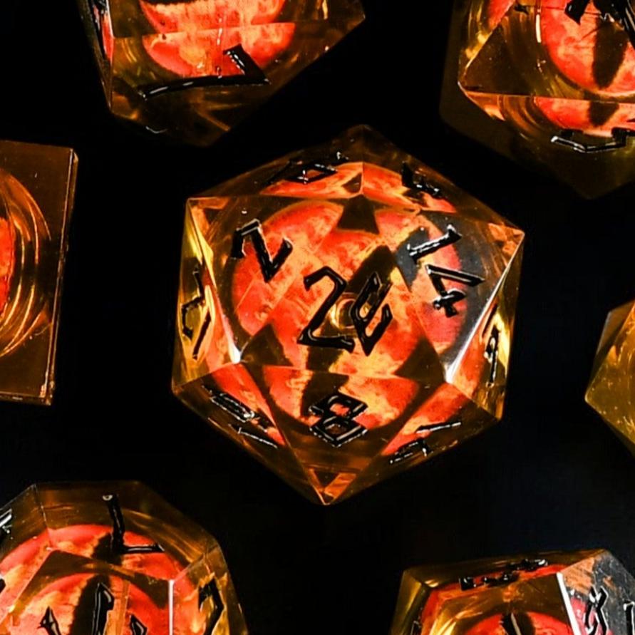 Flaming Eye Liquid Core Dice Set