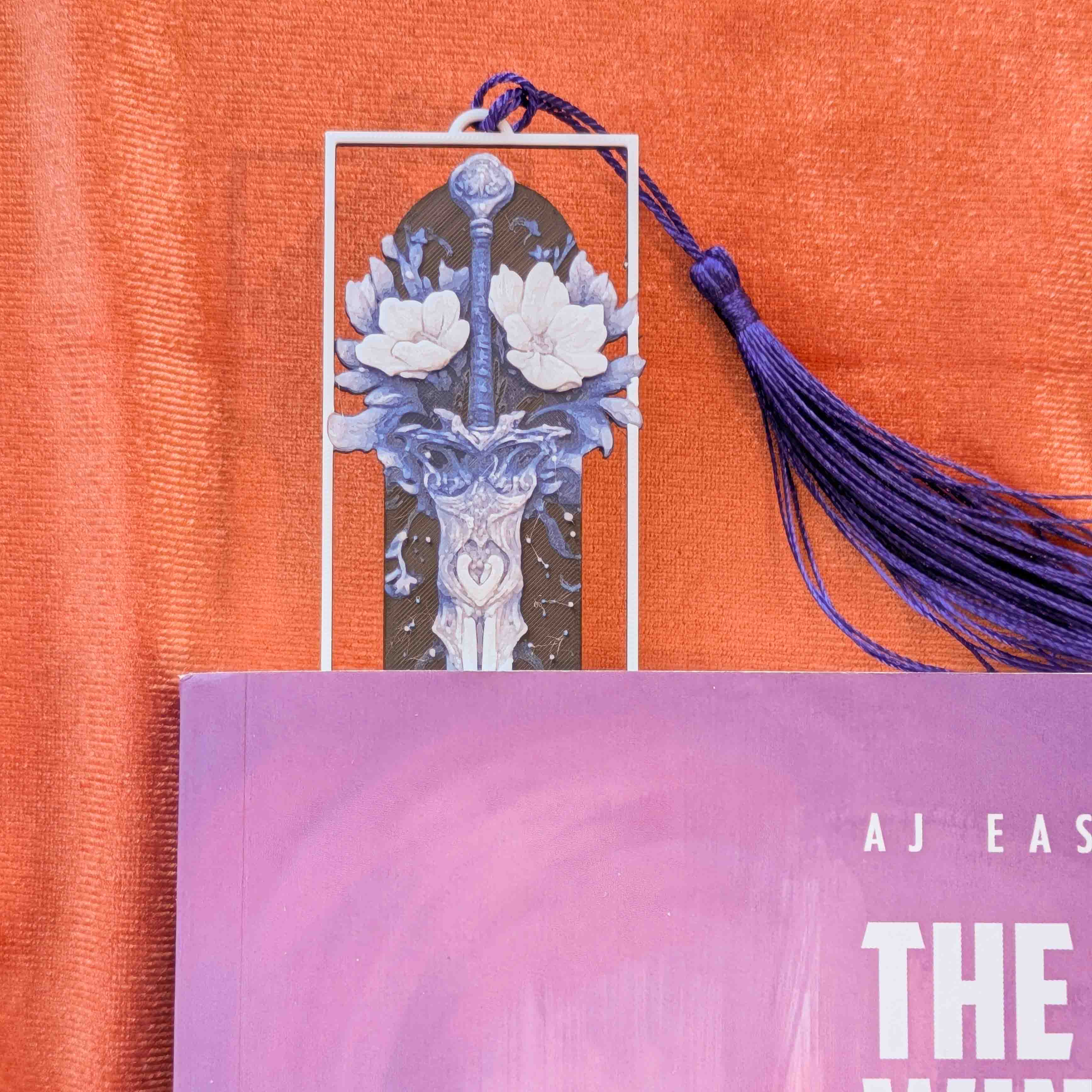 Floral Sword Bookmark Fantasy Bookmark Long Tassel Page Saver