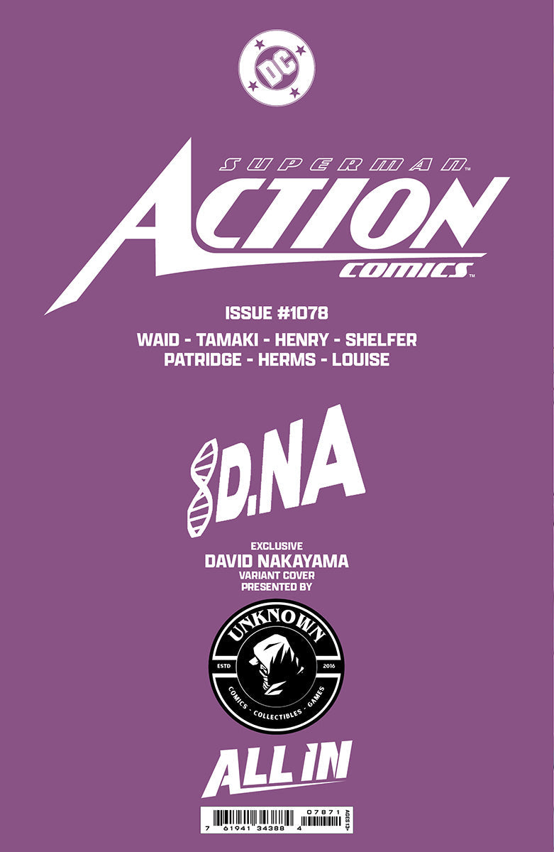 [FOIL] ACTION COMICS #1078 UNKNOWN COMICS DAVID NAKAYAMA EXCLUSIVE VIRGIN CONVENTION VAR (12/04/2024)