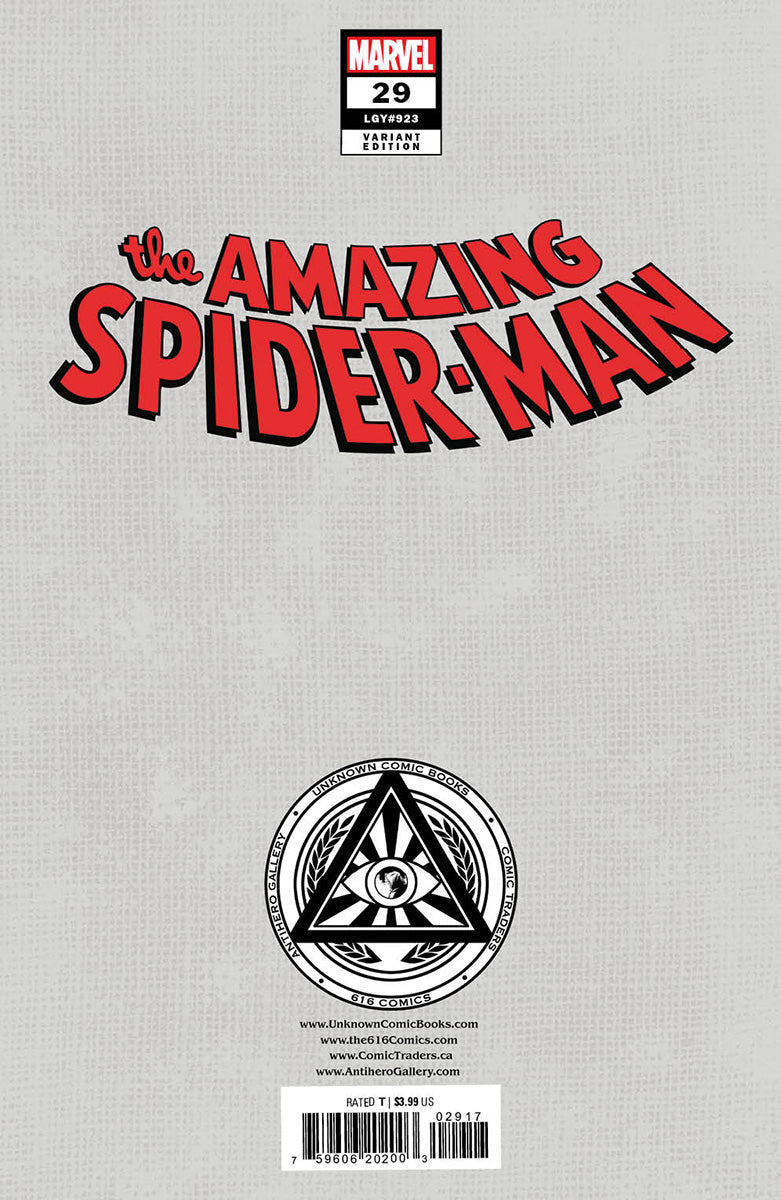 [Foil] Amazing Spider-Man #29 Unknown Comics Nathan Szerdy Exclusive Virgin Var (09/27/2023)