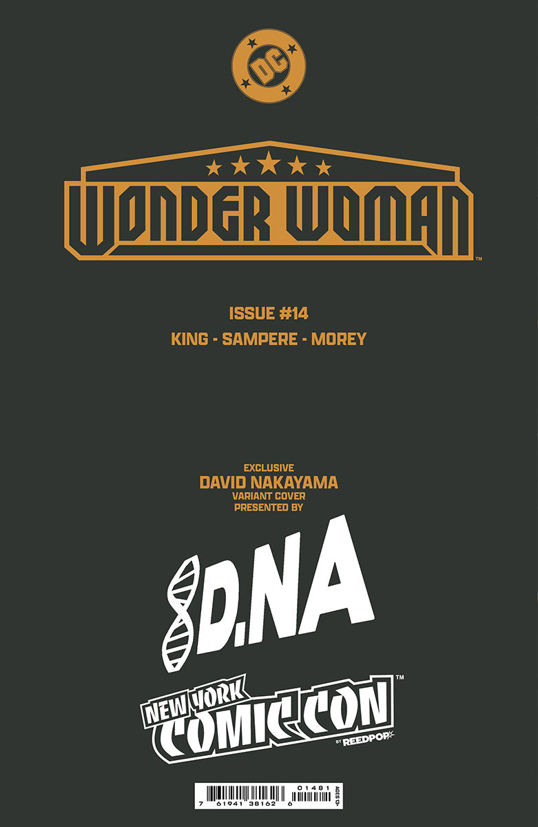 [FOIL] WONDER WOMAN #14 DAVID NAKAYAMA NYCC 2024 BLACK & GOLD EXCLUSIVE VIRGIN VAR  (10/23/2024)