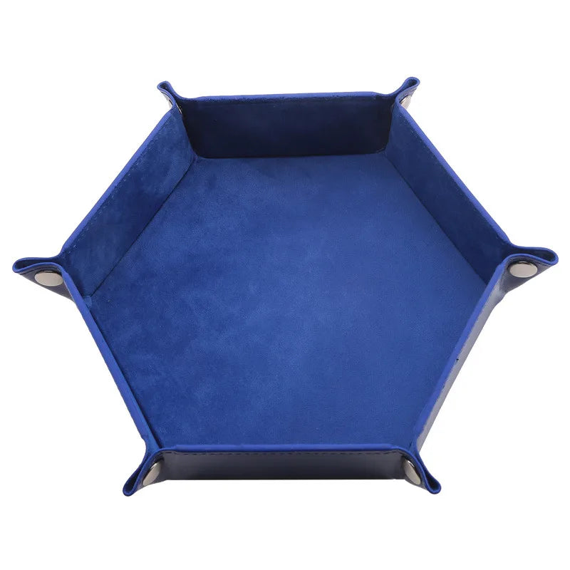 Folding Hexagonal Dice Game Tray Dice Tray Foldable Storage Box Tray Desktop Storage Box Household Storage Utensils