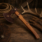 Custom Handmade Damascus Steel Axe Hatchet with Rosewood Handle & Sheath