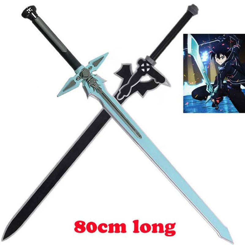 Free Shipping Sword Art Online SAO 1:1 Asuna Weapon Action Figure Kirigaya Kazuto Elucidator/Dark Repulser Cosplay Sword PU Foam