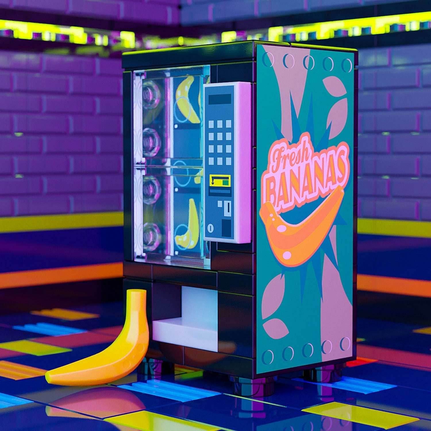 Fresh Bananas - B3 Customs Fruit Vending Machine made using LEGO parts - 