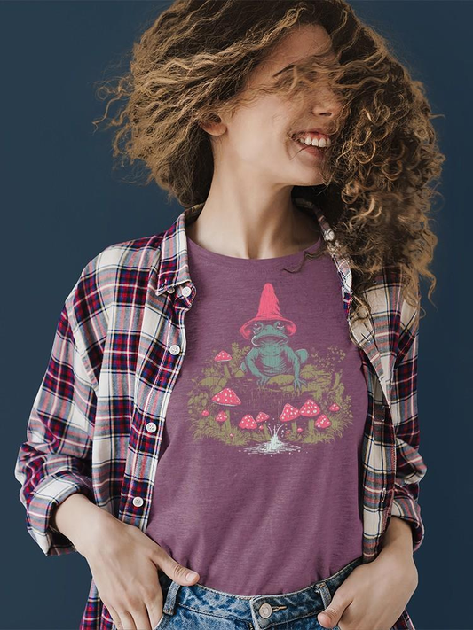 Frog And Mushroom Graphic Shirt T-shirt Color Women's