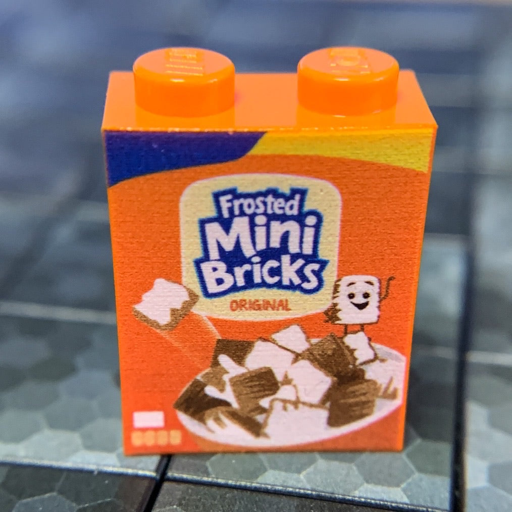 Frosted Mini Bricks Cereal - Custom Printed 1x2x2 Brick