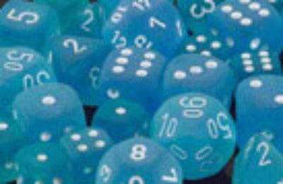 Frosted Polyhedral Carribean Blue/white 7-Die Set - Role-Players