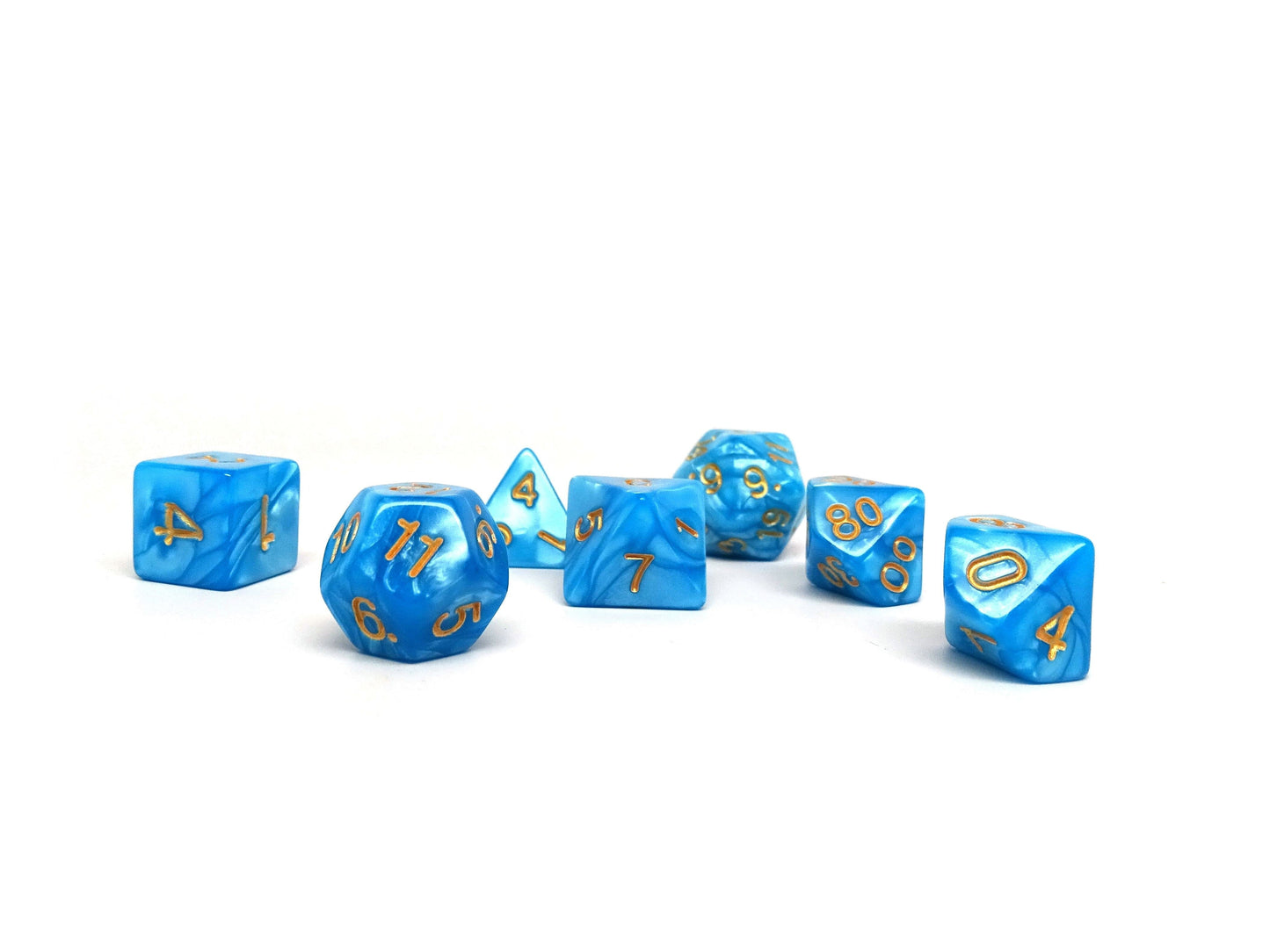 Frozen Blue Marble - 7 Piece Dice Collection