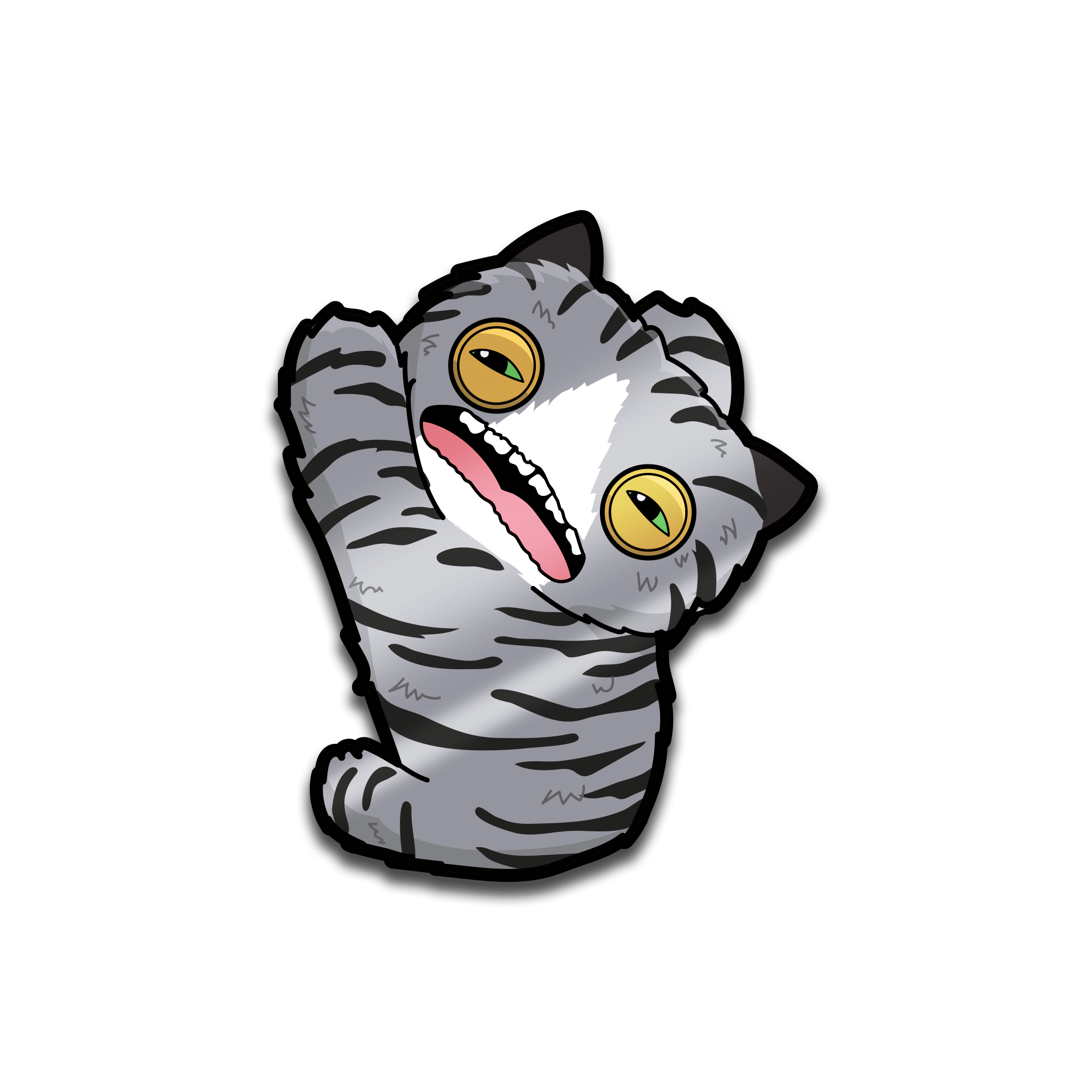 Fuggler - Alley Cats Wide-Eyed Cat AR Pin