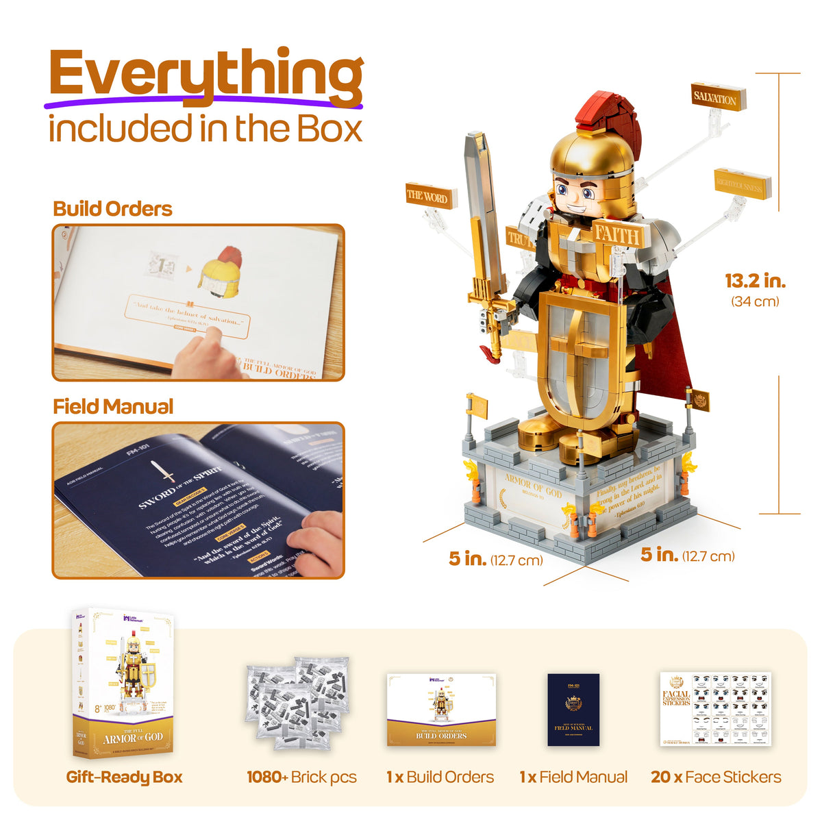 The Full Armor of God: Bible-Based Brick Building Set (1080+ pcs)