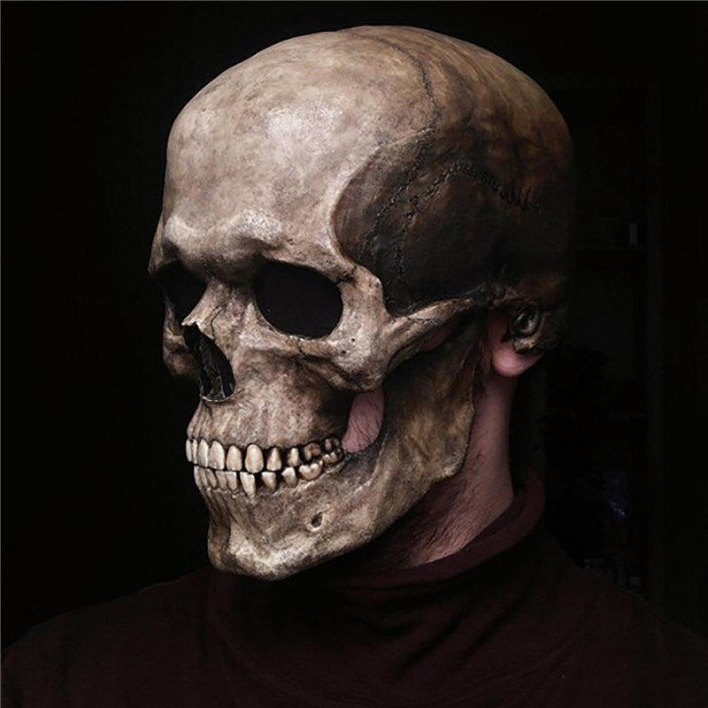 Full Head Skull Mask Carnival Adults Realistc Anonymous Halloween Moveable Mouth Jaw Anime Horror Helmet Skeleton Headgear Masks