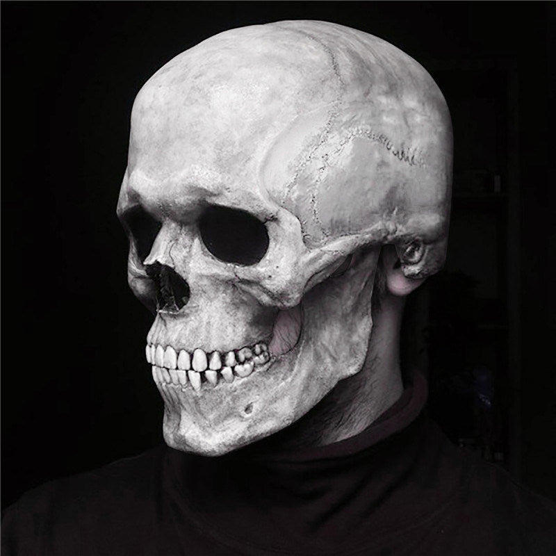 Full Head Skull Mask Carnival Adults Realistc Anonymous Halloween Moveable Mouth Jaw Anime Horror Helmet Skeleton Headgear Masks