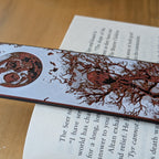 Full Moon Raven Bookmark, Gothic Tree Silhouette