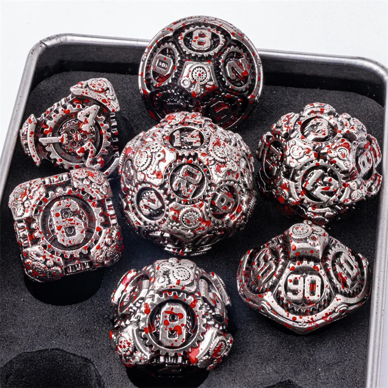 Full Set Dice for Dungeons and Dragons, Metal Dnd Dice Polyhedral Dice, RPG Dice, D&D Dice Gift D20 D12 D10 D8 D6 D4 Dice