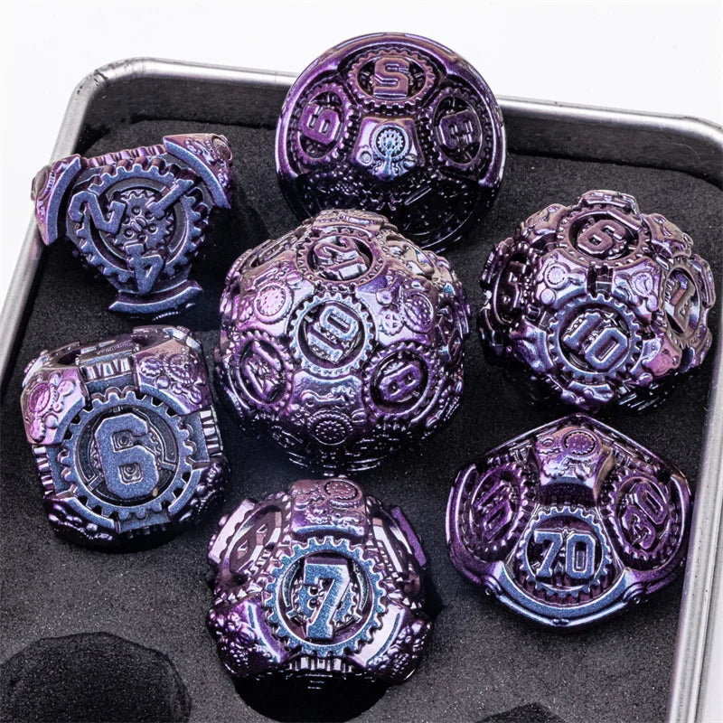 Full Set Dice for Dungeons and Dragons, Metal Dnd Dice Polyhedral Dice, RPG Dice, D&D Dice Gift D20 D12 D10 D8 D6 D4 Dice